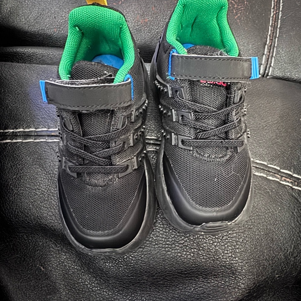 Adidas Black and Green Sneakers with Sporty Design